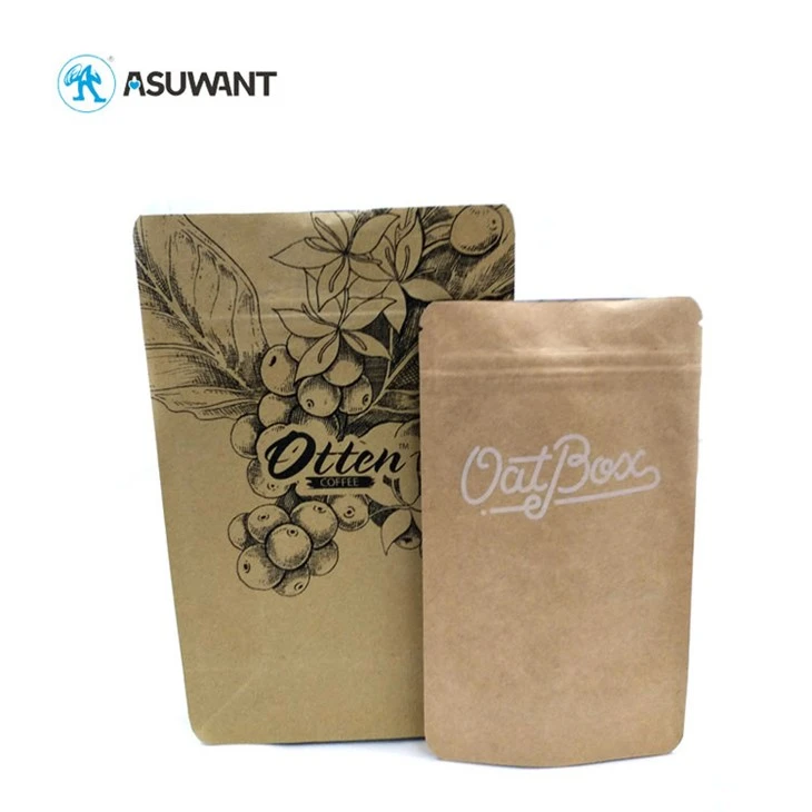 320g Kraft Paper Food Packing Bags For Nutrient Blueberry Redbean Oatmeal