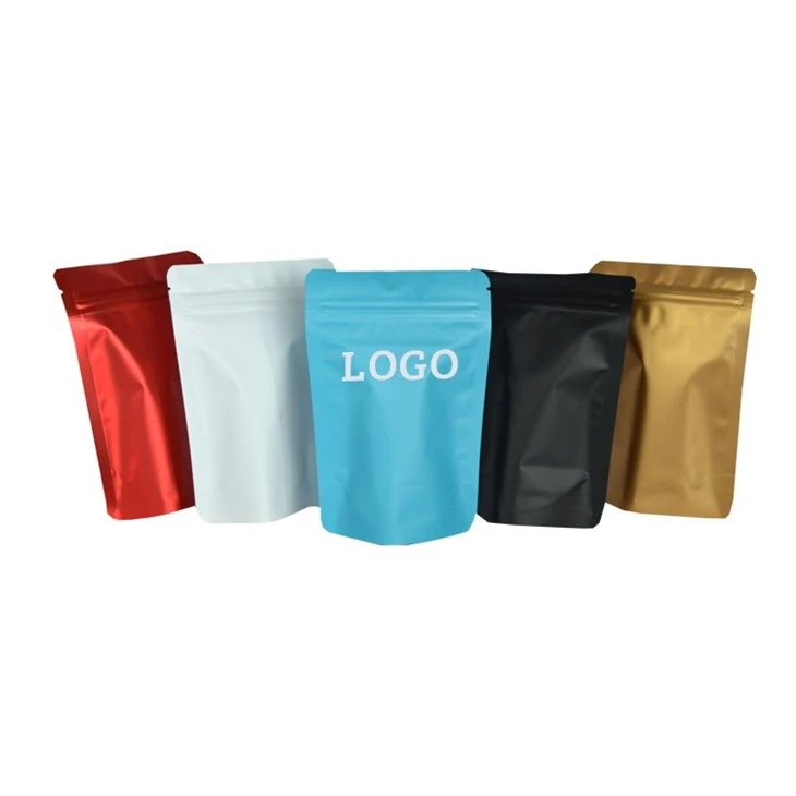 Matte Aluminum Foil Zipper Window Pouch Food Storage Packaging Bags high quality
