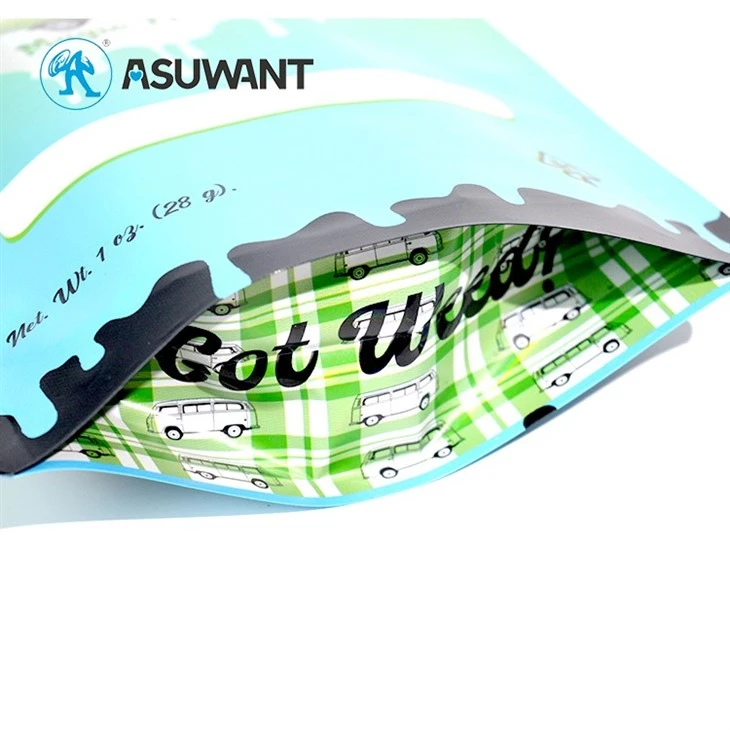 Stand Up Pouch With Double Zipper Biodegradable Material Child Proof Pouch