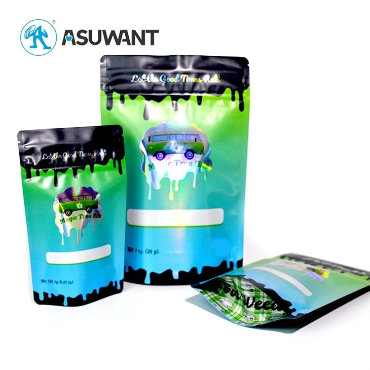 Stand Up Pouch With Double Zipper Biodegradable Material Child Proof Pouch